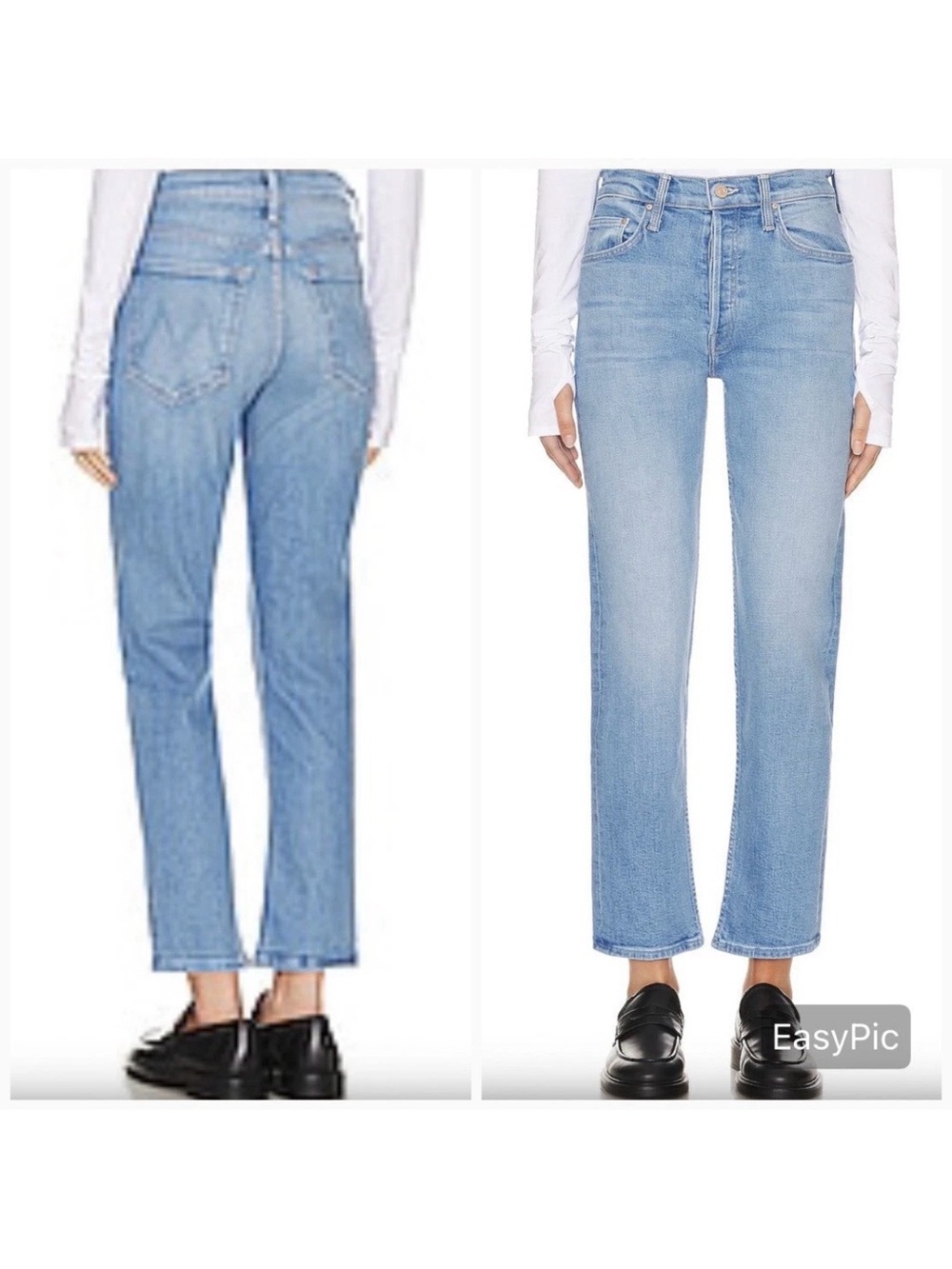 MOTHER The Tomcat Flood Going Dutch High Rise Straight Jeans Size 32 Light Wash